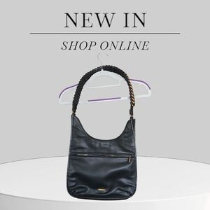 Rachel Zoe Black Hobo Bag with Gold Accents